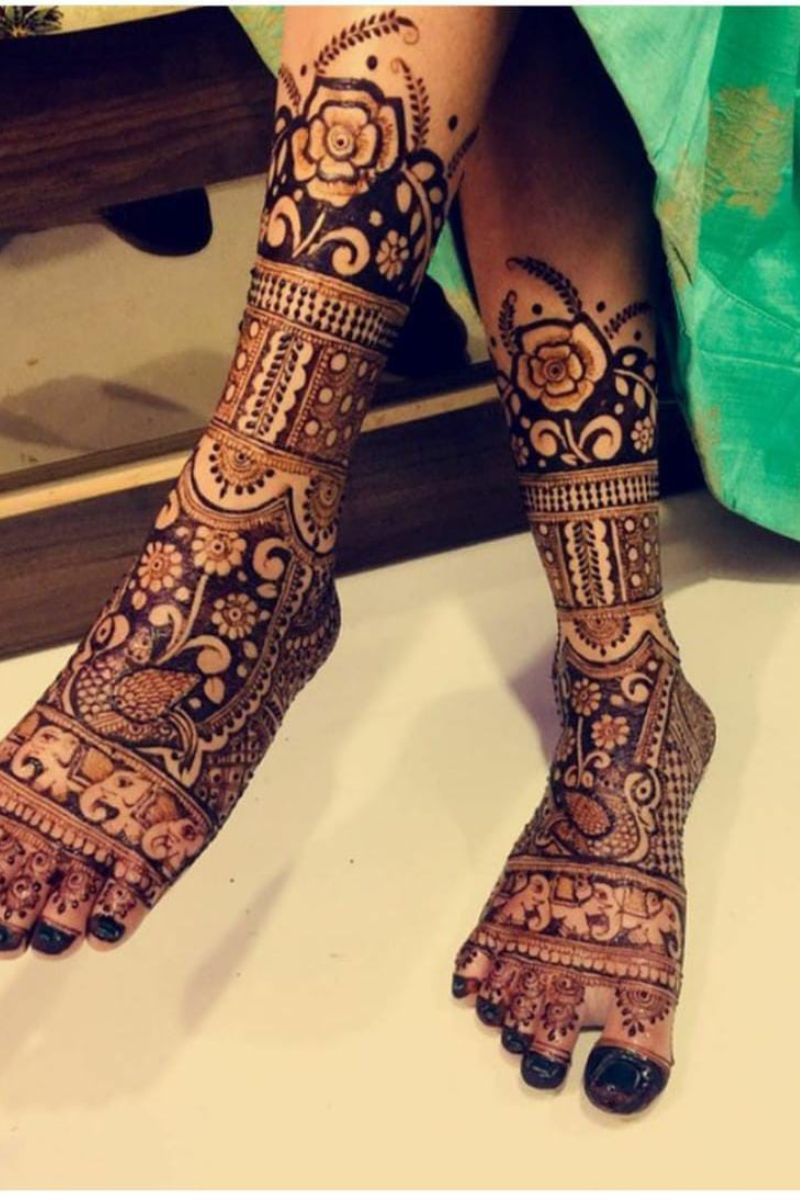 simple leg mehandi